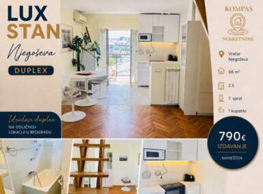 Dvoiposoban stan, Beograd - Slavija | Izdavanje · 66m² · 790€