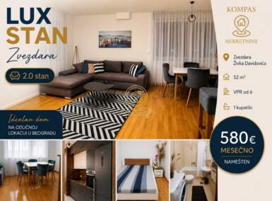 Dvosoban stan, Beograd - Kluz | Izdavanje · 52m² · 580€