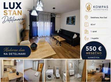 Dvosoban stan, Novi Sad | Izdavanje · 42m² · 550€