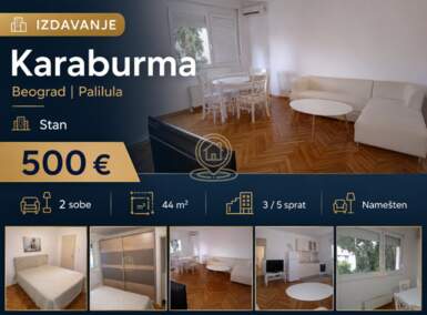 Dvosoban stan, Beograd - Karaburma | Izdavanje · 44m² · 500€