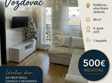 Dvosoban stan, Beograd - Braće Jerković | Izdavanje · 40m² · 500€
