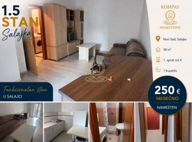 Jednoiposoban stan, Novi Sad | Izdavanje · 30m² · 250€