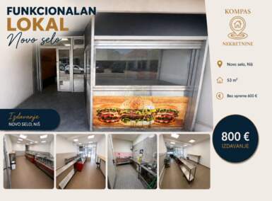 Poslovni prostor / Lokal, Niš - Novo selo | Izdavanje · 53m² · 800€