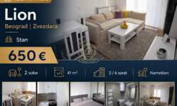 Dvosoban stan, Beograd - Lion | Izdavanje · 41m² · 650€