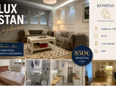 Dvosoban stan, Beograd - FON - Bilećka | Izdavanje · 47m² · 750€