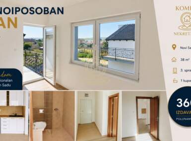 Jednoiposoban stan, Novi Sad | Izdavanje · 38m² · 360€