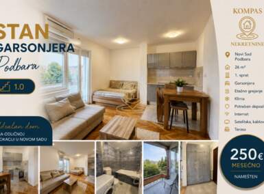 Garsonjera, Novi Sad | Izdavanje · 26m² · 250€