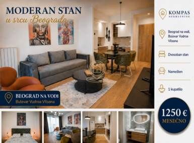 Dvosoban stan, Beograd - Beograd na vodi | Izdavanje · 54m² · 1.250€