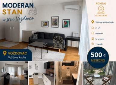 Jednosoban stan, Beograd - Saobraćajni fakultet | Izdavanje · 31m² · 500€