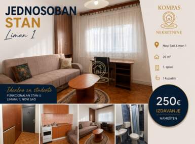 Jednosoban stan, Novi Sad | Izdavanje · 25m² · 250€