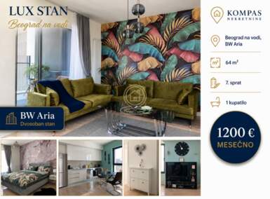 Dvosoban stan, Beograd - Beograd na vodi | Izdavanje · 64m² · 1.200€