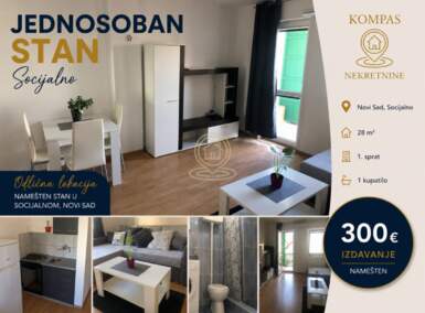 Jednosoban stan, Novi Sad | Izdavanje · 28m² · 300€