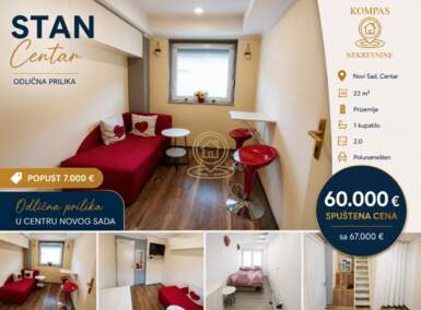 Dvosoban stan, Novi Sad | Prodaja · 22m² · 60.000€