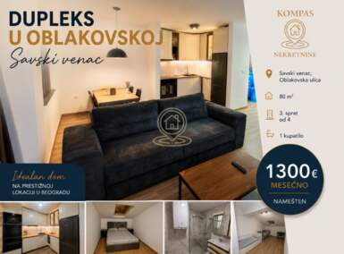 Trosoban stan, Beograd - Humska | Izdavanje · 80m² · 1.300€