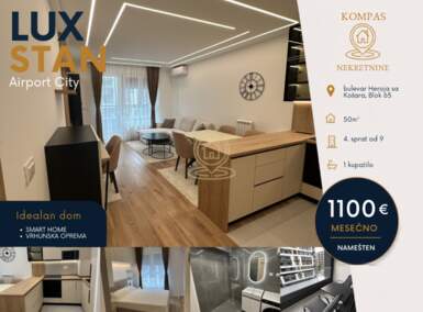 Jednosoban stan, Beograd - Blok 65 | Izdavanje · 50m² · 1.100€