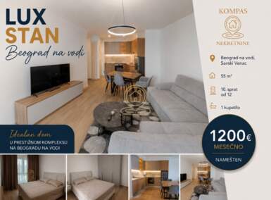 Dvosoban stan, Beograd - Beograd na vodi | Izdavanje · 55m² · 1.200€