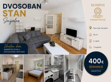 Dvosoban stan, Novi Sad | Izdavanje · 56m² · 400€
