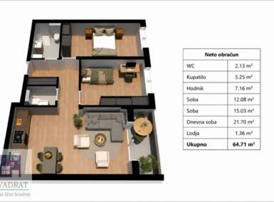 Trosoban stan, Vrbas | Prodaja · 64m² · 95.000€
