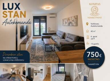Dvosoban stan, Beograd - Autokomanda | Izdavanje · 43m² · 750€