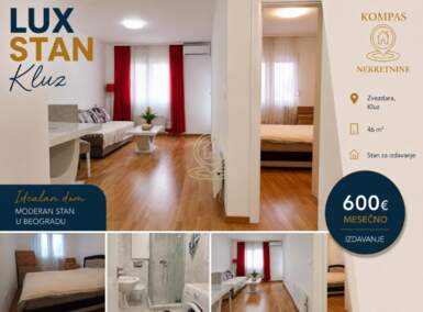 Dvosoban stan, Beograd - Kluz | Izdavanje · 46m² · 600€