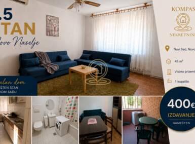 Jednoiposoban stan, Novi Sad | Izdavanje · 45m² · 400€