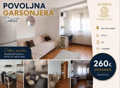 Jednosoban stan, Novi Sad | Izdavanje · 27m² · 260€