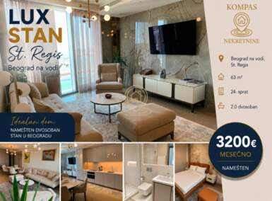 Dvosoban stan, Beograd - Beograd na vodi | Izdavanje · 63m² · 3.200€