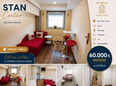 Dvosoban stan, Novi Sad | Prodaja · 22m² · 60.000€