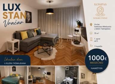 Trosoban stan, Beograd - Svetozara Markovića | Izdavanje · 75m² · 1.000€