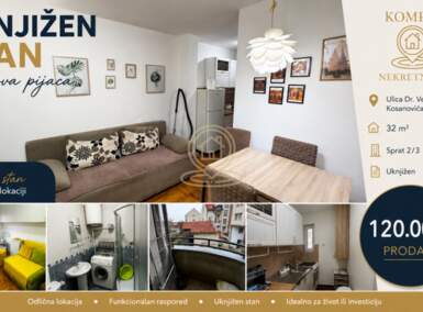 Jednosoban stan, Beograd - Cvetkova pijaca | Prodaja · 32m² · 120.000€