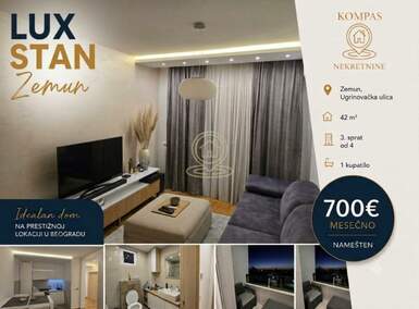 Dvosoban stan, Beograd - Gornji Grad | Izdavanje · 47m² · 700€