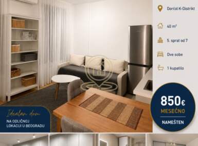 Dvosoban stan, Beograd - K-Distrikt | Izdavanje · 40m² · 850€