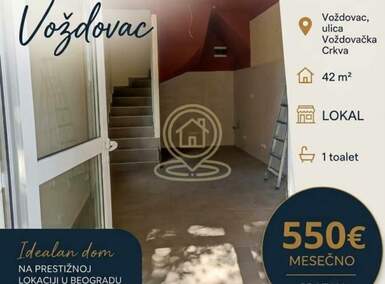 Poslovni prostor / Lokal, Beograd - Voždovačka crkva | Izdavanje · 42m² · 550€