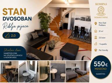 Dvosoban stan, Novi Sad | Izdavanje · 51m² · 550€