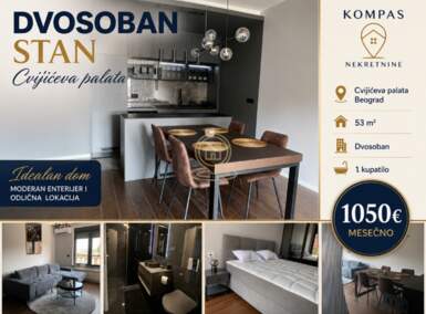 Dvosoban stan, Beograd - Cvijićeva | Izdavanje · 53m² · 1.050€