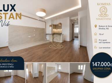 Dvoiposoban stan, Niš - Bulevar dr Zorana Đinđića | Prodaja · 70m² · 147.000€