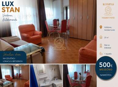 Dvosoban stan, Beograd - Autokomanda | Izdavanje · 37m² · 500€