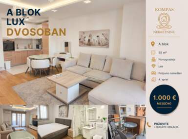 Dvosoban stan, Beograd - Blok 67a | Izdavanje · 55m² · 1.009€
