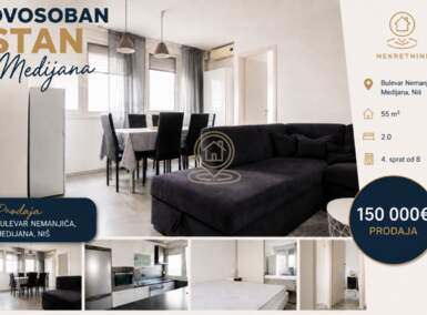 Dvosoban stan, Niš - Bulevar Nemanjica | Prodaja · 55m² · 150.000€