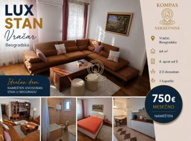 Dvosoban stan, Beograd - Beogradska | Izdavanje · 64m² · 750€