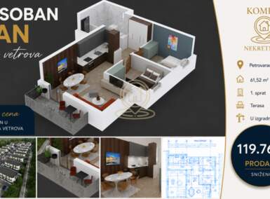 Trosoban stan, Novi Sad - Alibegovac | Prodaja · 61m² · 119.760€