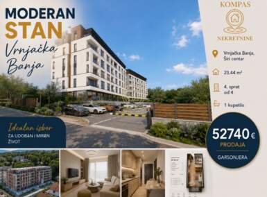 Jednosoban stan, Vrnjačka Banja | Prodaja · 23m² · 52.740€