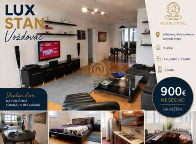 Trosoban stan, Beograd - Autokomanda | Izdavanje · 96m² · 900€