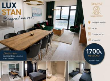 Trosoban stan, Beograd - Beograd na vodi | Izdavanje · 84m² · 1.700€