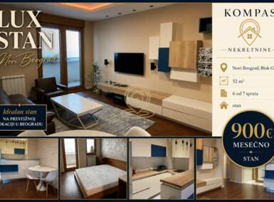 Dvosoban stan, Beograd - Blok 67a | Izdavanje · 52m² · 900€