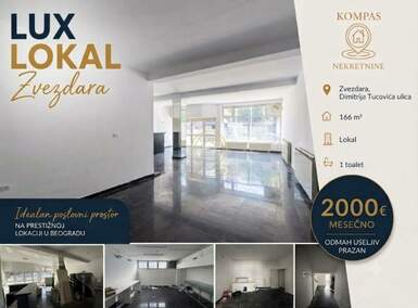 Poslovni prostor / Lokal, Beograd - Dimitrija Tucovića | Izdavanje · 166m² · 2.000€