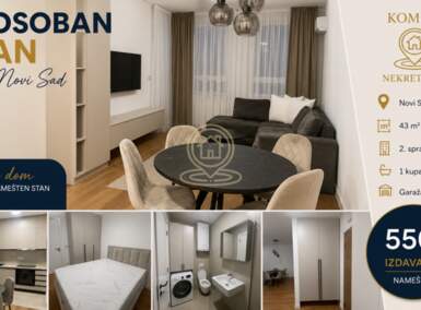 Jednoiposoban stan, Novi Sad | Izdavanje · 43m² · 550€