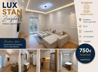 Dvosoban stan, Beograd - Vukov Spomenik | Izdavanje · 53m² · 750€