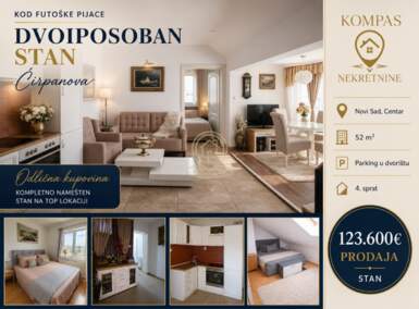 Dvoiposoban stan, Novi Sad | Prodaja · 52m² · 123.600€