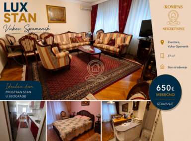 Trosoban stan, Beograd - Vukov Spomenik | Izdavanje · 77m² · 650€